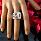 Multi Stone penta African Sterling Silver multicolor Gemstone Versatile Cocktail Ring Jewelry