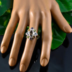 Multi Stone navratna French Silver multicolor Gems Eye catching Cocktail Ring Jewellery