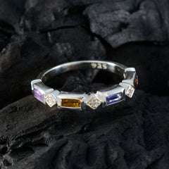 Multi Stone quarter Korean 92.5 Silver multicolor Gems Dainty Trendy Band Jewellery
