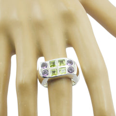 Multi Stone octa Spanish 925 Sterling Silver multicolor Gems Chunky Cocktail Ring Jewellery
