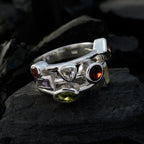 Multi Stone multiple Egyptian Sterling Silver multicolor Gems Versatile Cocktail Ring Jewelry