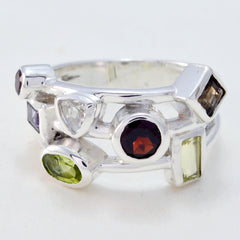 Multi Stone multiple Egyptian Sterling Silver multicolor Gems Versatile Cocktail Ring Jewelry