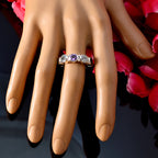 Multi Stone multiple African 925 Silver multicolor Gemstones Classic Eternity Band Jewellery