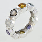 Multi Stone multiple African 925 Silver multicolor Gemstones Classic Eternity Band Jewellery