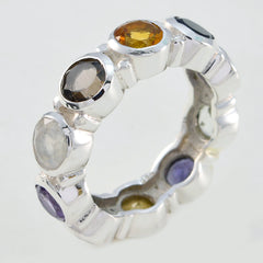 Multi Stone multiple African 925 Silver multicolor Gemstones Classic Eternity Band Jewellery