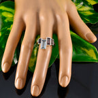 Multi Stone quarter Indian Sterling Silver multicolor Gemstones Featherlight Cocktail Ring Jewellery