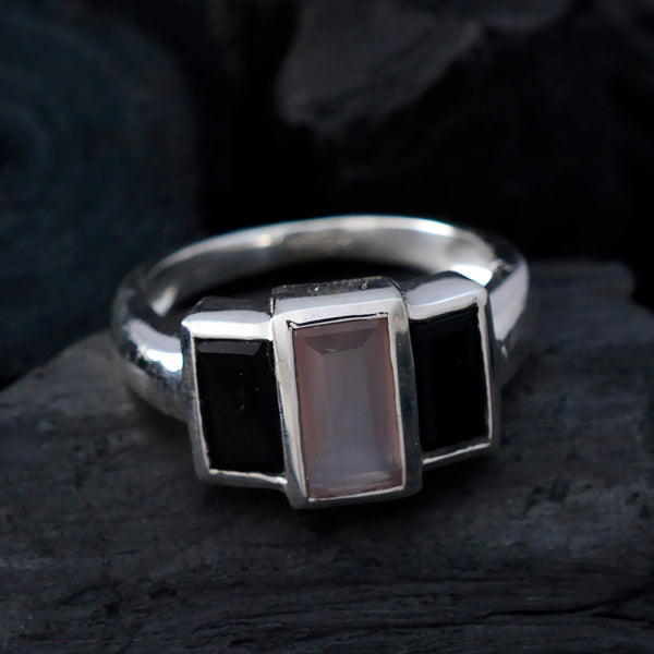 Multi Stone Trilogy Indian Sterling Silver multicolor Gemstone Minimal Contemporary Ring Jewelry