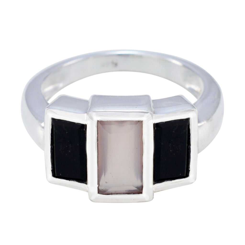 Multi Stone Trilogy Indian Sterling Silver multicolor Gemstone Minimal Contemporary Ring Jewelry