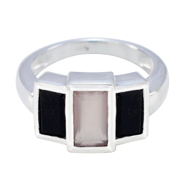 Multi Stone Trilogy Indian Sterling Silver multicolor Gemstone Minimal Contemporary Ring Jewelry