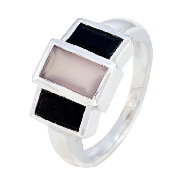 Multi Stone Trilogy Indian Sterling Silver multicolor Gemstone Minimal Contemporary Ring Jewelry