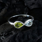 Multi Stone Toi et Moi Turkish Sterling Silver multicolor Gems Dainty Modern Ring Jewellery