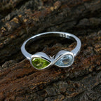 Multi Stone Toi et Moi Turkish Sterling Silver multicolor Gems Dainty Modern Ring Jewellery