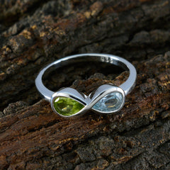 Multi Stone Toi et Moi Turkish Sterling Silver multicolor Gems Dainty Modern Ring Jewellery