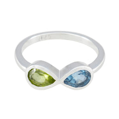 Multi Stone Toi et Moi Turkish Sterling Silver multicolor Gems Dainty Modern Ring Jewellery