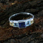 Multi Stone Penta Korean 925 Silver multicolor Gemstones Delicate Trendy Ring Jewellery