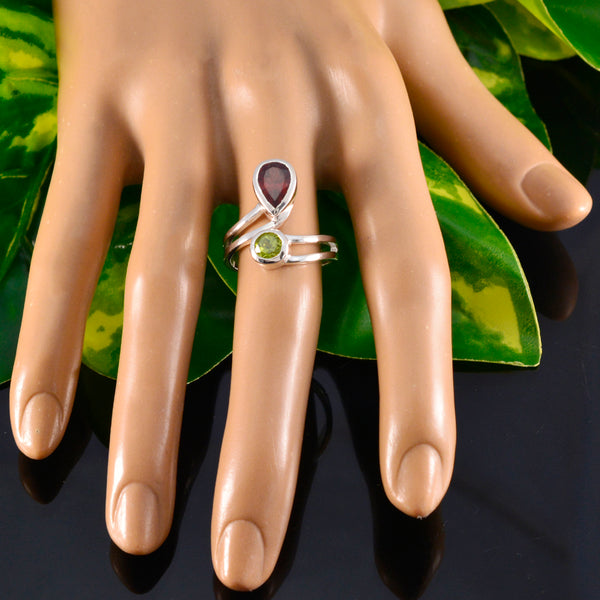 Multi Stone Toi et Moi Moroccan Sterling Silver multicolor Gems Tiny Modern Ring Jewellery
