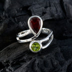 Multi Stone Toi et Moi Moroccan Sterling Silver multicolor Gems Tiny Modern Ring Jewellery