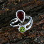 Multi Stone Toi et Moi Moroccan Sterling Silver multicolor Gems Tiny Modern Ring Jewellery