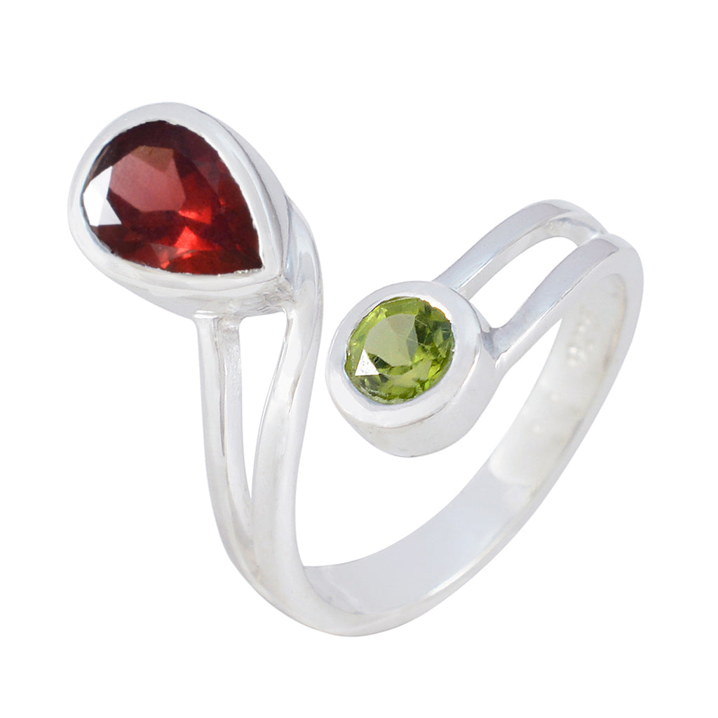 Multi Stone Toi et Moi Moroccan Sterling Silver multicolor Gems Tiny Modern Ring Jewellery