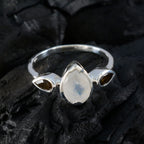 Multi Stone Trilogy Turkish Sterling Silver multicolor Gems Dainty Artisan Ring Jewelry