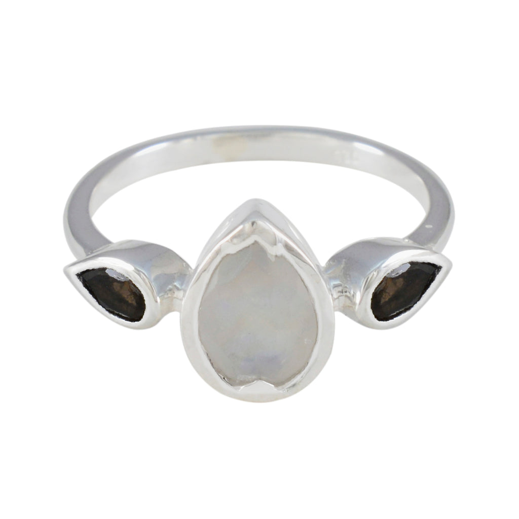 Multi Stone Trilogy Turkish Sterling Silver multicolor Gems Dainty Artisan Ring Jewelry