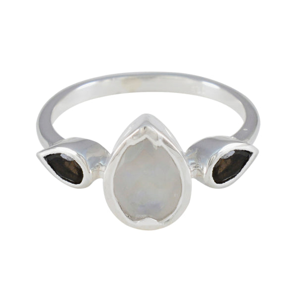 Multi Stone Trilogy Turkish Sterling Silver multicolor Gems Dainty Artisan Ring Jewelry
