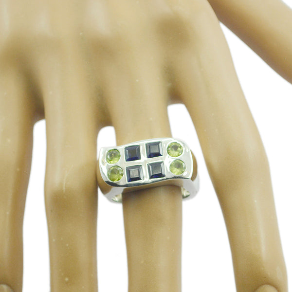 Multi Stone octa Spanish Silver multicolor Gemstone Chunky Cocktail Ring Jewelry