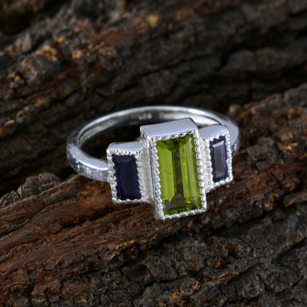 Multi Stone Trilogy African 92.5 Silver multicolor Gems Featherlight Modern Ring Jewellery