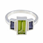 Multi Stone Trilogy African 92.5 Silver multicolor Gems Featherlight Modern Ring Jewellery