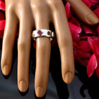 Multi Stone quarter German 925 Silver multicolor Gemstone Minimal Abstract Band Jewellery