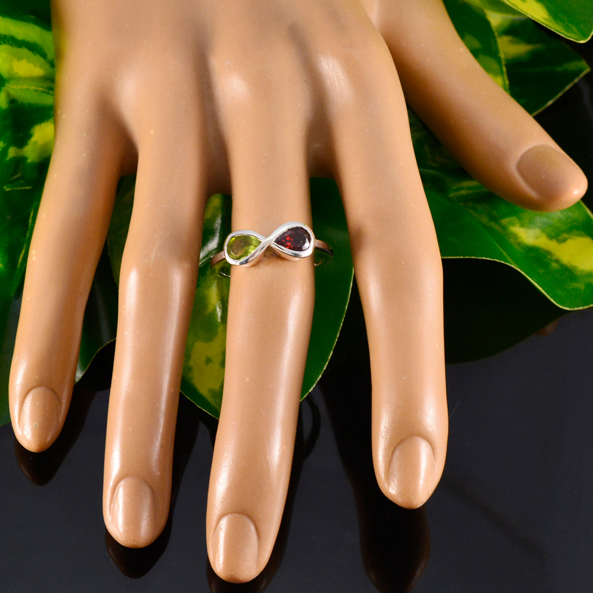 Multi Stone Toi et Moi American 925 Silver multicolor Gemstone Dainty Contemporary Ring Jewelry