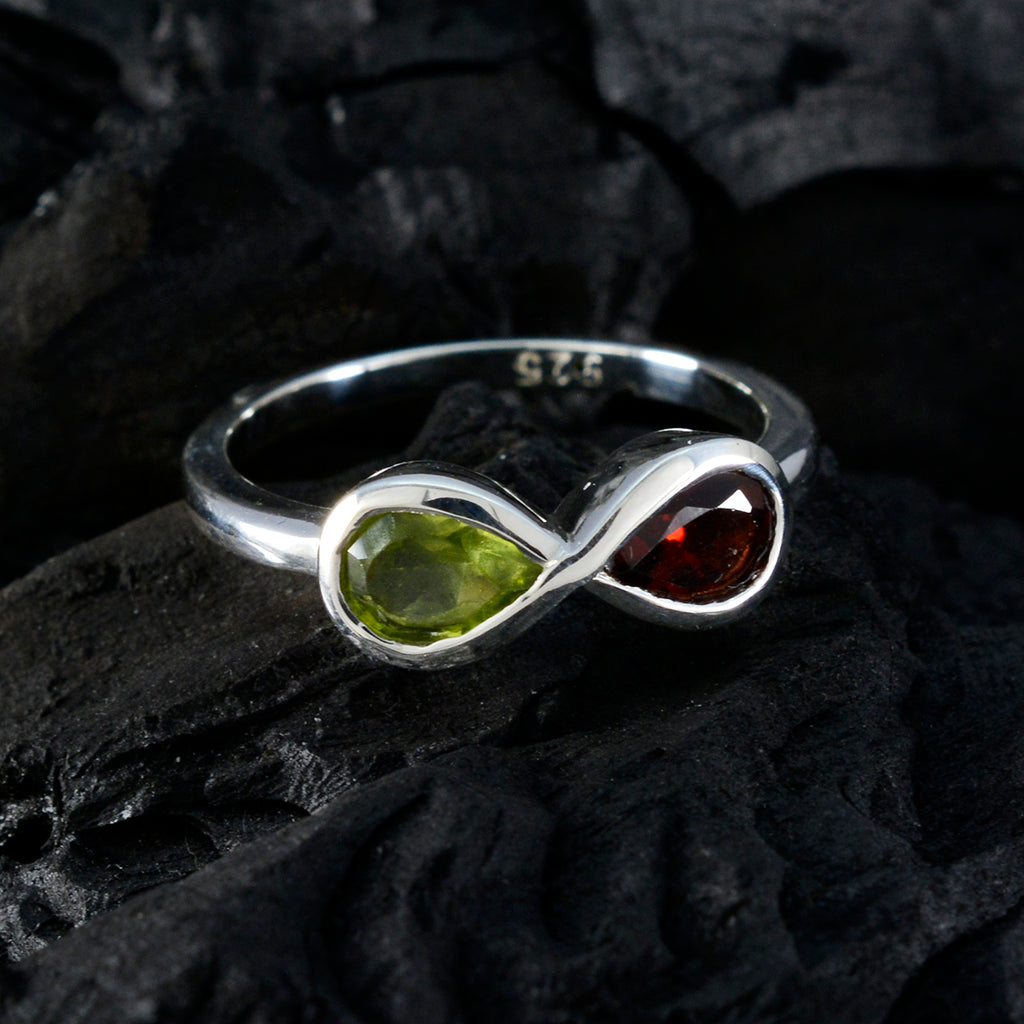 Multi Stone Toi et Moi American 925 Silver multicolor Gemstone Dainty Contemporary Ring Jewelry