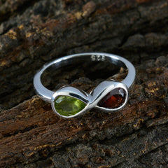 Multi Stone Toi et Moi American 925 Silver multicolor Gemstone Dainty Contemporary Ring Jewelry