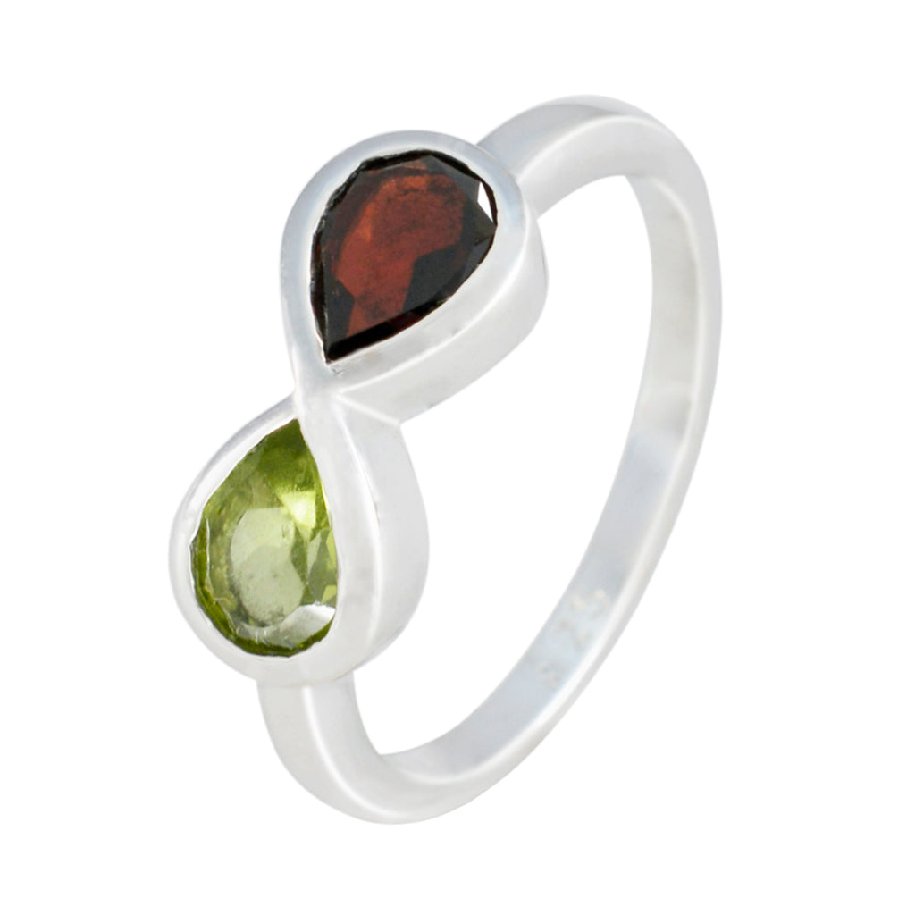 Multi Stone Toi et Moi American 925 Silver multicolor Gemstone Dainty Contemporary Ring Jewelry