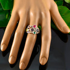 Multi Stone Hepta Moroccan 925 Silver multicolor Gemstones Featherlight Cocktail Ring Jewelry
