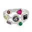 Multi Stone Hepta Moroccan 925 Silver multicolor Gemstones Featherlight Cocktail Ring Jewelry