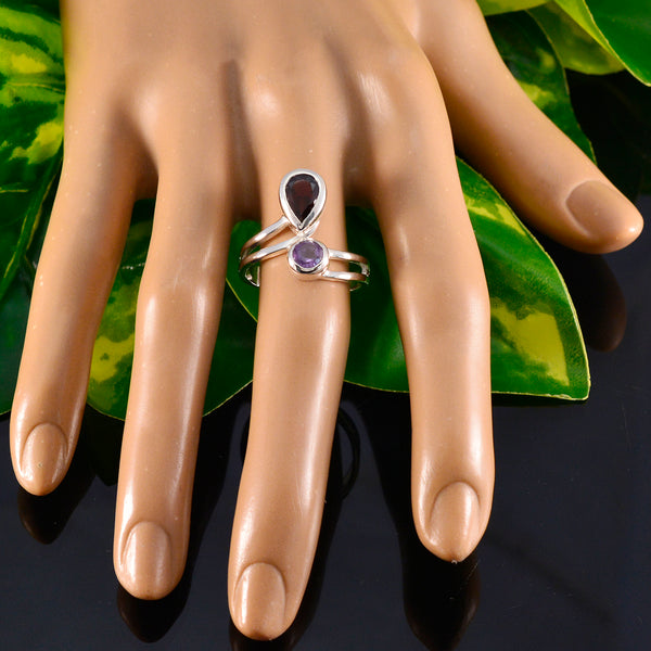 Multi Stone Toi et Moi Egyptian 925 Silver multicolor Gemstone Tiny Contemporary Ring Jewelry
