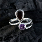 Multi Stone Toi et Moi Egyptian 925 Silver multicolor Gemstone Tiny Contemporary Ring Jewelry