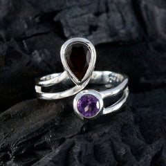 Multi Stone Toi et Moi Egyptian 925 Silver multicolor Gemstone Tiny Contemporary Ring Jewelry