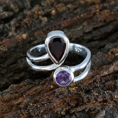 Multi Stone Toi et Moi Egyptian 925 Silver multicolor Gemstone Tiny Contemporary Ring Jewelry