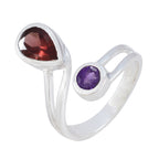 Multi Stone Toi et Moi Egyptian 925 Silver multicolor Gemstone Tiny Contemporary Ring Jewelry