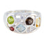 Multi Stone quarter French 92.5 Silver multicolor Gemstones Eye catching Contemporary Ring Jewellery