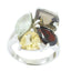 Multi Stone quarter Moroccan 925 Silver multicolor Gems Versatile Cocktail Ring Jewellery