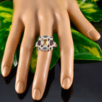 Multi Stone Navratna Moroccan 925 Silver multicolor Gemstone Classic Cocktail Ring Jewelry