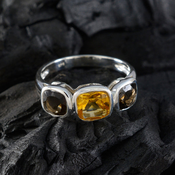 Multi Stone Trilogy Russian 925 Sterling Silver multicolor Gemstone Slim Fairytale Ring Jewellery