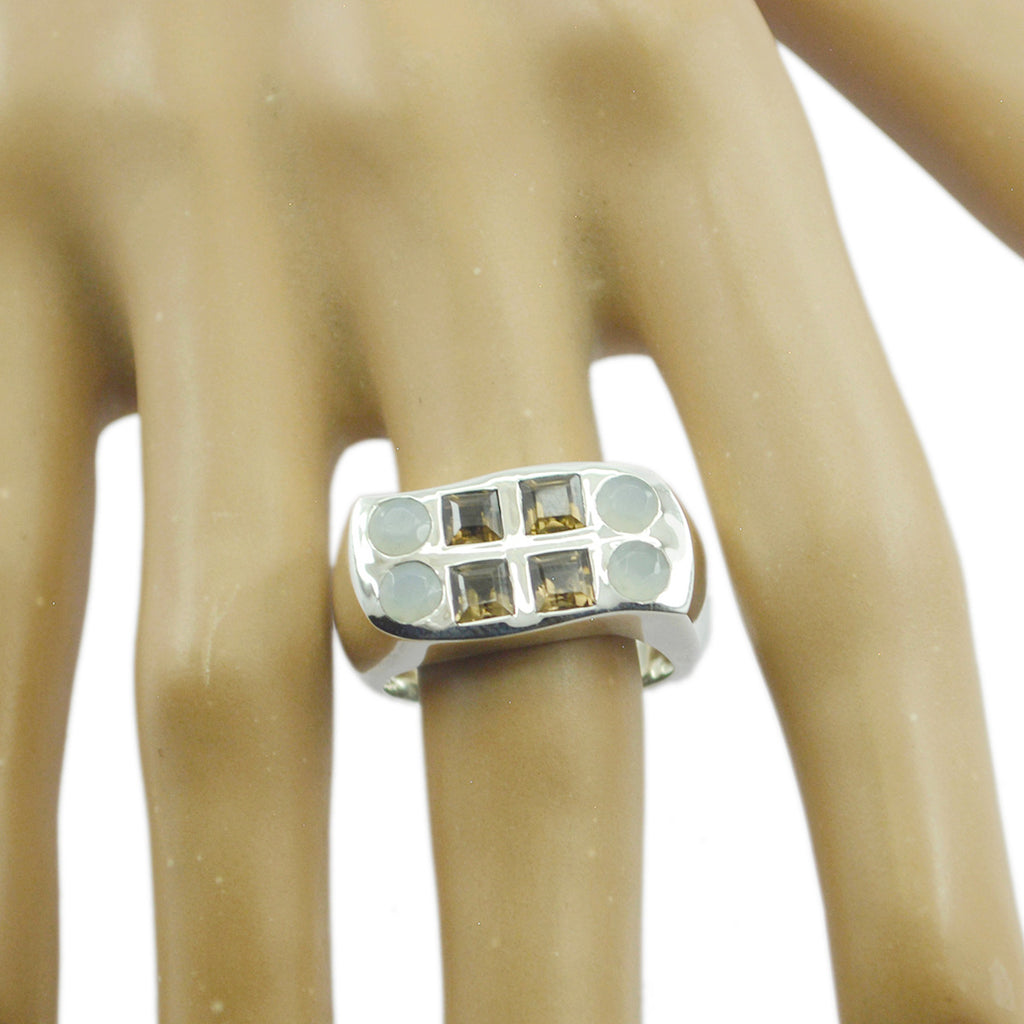 Multi Stone octa Spanish Sterling Silver multicolor Gemstones Chunky Cocktail Ring Jewellery