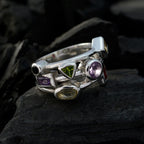 Multi Stone multiple German 92.5 Silver multicolor Gemstones Versatile Cocktail Ring Jewelry