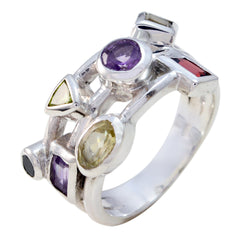 Multi Stone multiple German 92.5 Silver multicolor Gemstones Versatile Cocktail Ring Jewelry