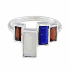Multi Stone quarter Russian 92.5 Silver multicolor Gemstone Featherlight Cocktail Ring Jewellery