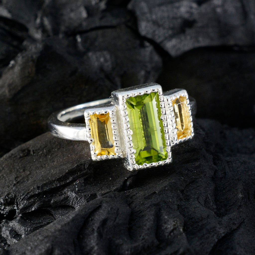 Multi Stone Trilogy Russian 925 Sterling Silver multicolor Gemstone Featherlight Contemporary Ring Jewelry
